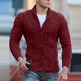 thumbnail image 2 of Mens Cable Knit Cardigan Sweater Shawl Collar Loose Fit Long Sleeve Casual Cardigans, 2 of 5