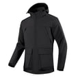 thumbnail image 1 of BADHUB Men's Waterproof Jacket with Hood Outdoor Lightweight Rain Jacket Mesh Lined Fall Softshell Solid Color Raincoat With Big Pockets Holiday Deals, 1 of 5