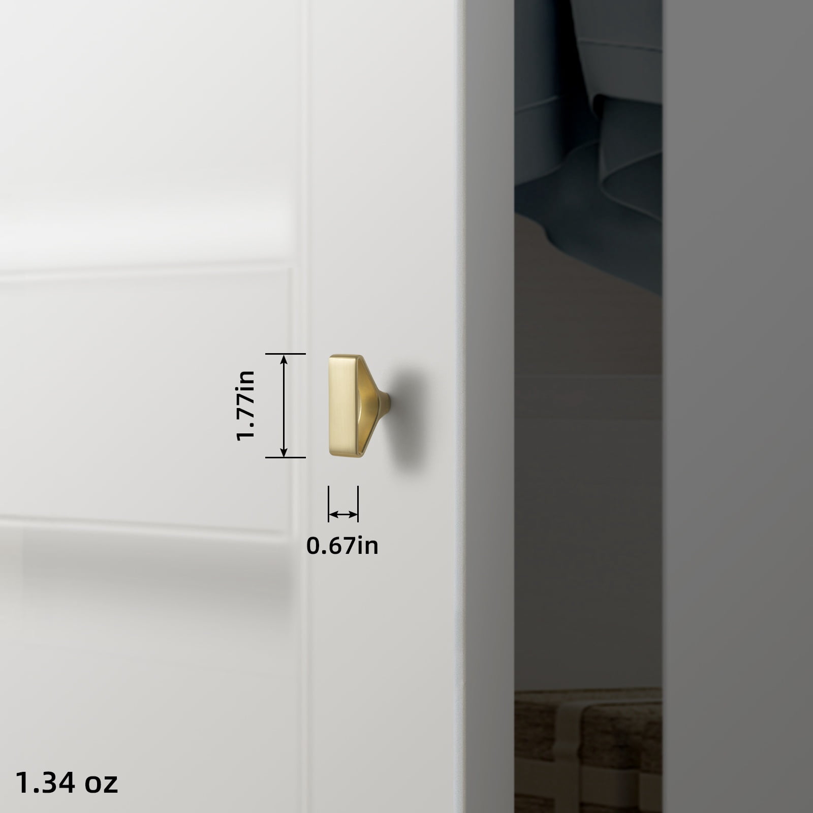 LOVEVER Lot de 6 Boutons de Cabinet Collection Designer Moderne Alliage de Zinc Élégant Mat Moderne Triangulaire avec Centre Ouvert