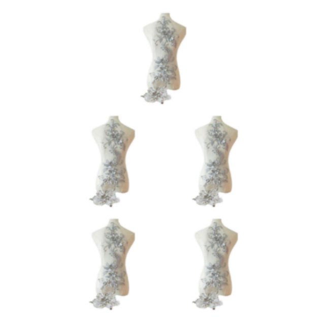 Transemion Unique And Beautiful Dresses With Lace Applique Decoration For Costumes Grey 5Set