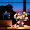 thumbnail image 2 of Cheapark LED Rose Flower String Lights 20 Warm White Lights Valentines Day Decoration USB Powered For Bedroom Party, 2 of 5