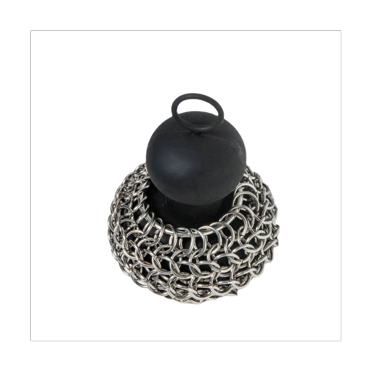 Cast Iron Chainmail Scrubber, Cast Iron Skillet Cleaner for Fry Pan Cleaner Cast Iron Skillet Cleaner Chain Black