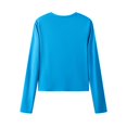 thumbnail image 4 of Tittly T-Shirts Graphiques T-Shirts Chemises Femmes Couleur Unie Col Rond Ajusté Mince Mode T-shirt à Manches Longues Couche de base Hauts pour Femmes T-Shirts pour Femmes Décontracté BU3 TP, 4 of 9
