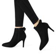 thumbnail image 2 of Unique Bargains Women's Pointed Toe Heel Side Ankle Stiletto Boots, 2 of 7