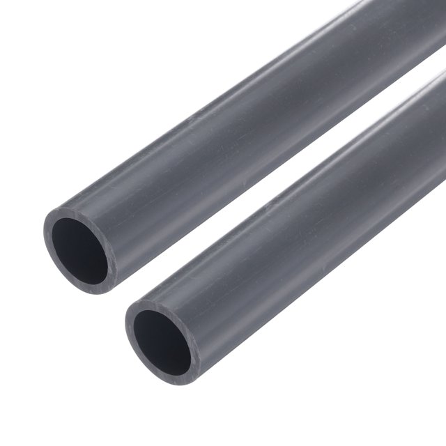 Unique Bargains PVC Rigid Round Pipe 16.6mm ID 22mm OD 9" Length Light Grey High Impact for Water Pipe, Crafts, Cable Sleeves 2pcs