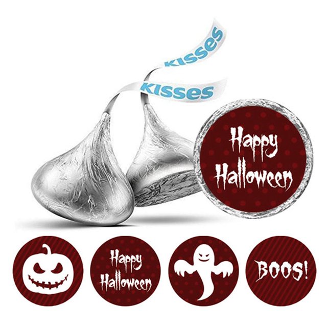 Darling Souvenir Halloween Theme Stickers for Candy Chocolate Labels 190 Pcs-Maroon