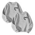thumbnail image 1 of Posijego Lot de 2 Chandails Molletonnés Filles Garçons Col Rond Manches Longues Chandail Enfants Décontracté Athlétique Coton Chandails Molletonnés, 1 of 2