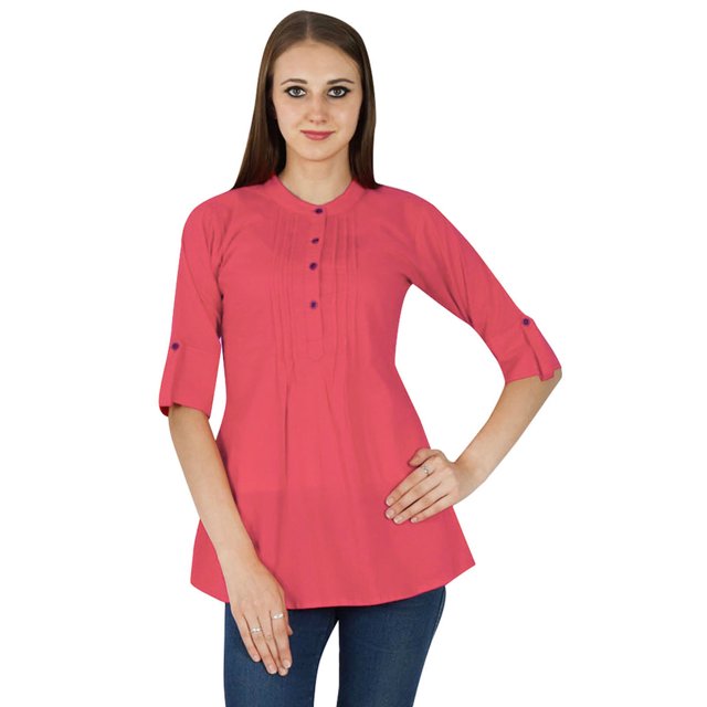 Robe d'Été Bohème Haut Robe Tunique Femme Uni Coton Vêtements Porter