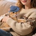 thumbnail image 4 of Chapeau de Cowboy pour Chat pour Jeu Intérieur Extérieur - Titre d'Accessoire pour Animal de Compagnie pour Halloween Carnaval Fête Western Jeu de Rôle, 4 of 4