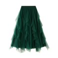 thumbnail image 1 of Kcodviy Robe Punk pour Femmes à Volants Patchwork en Maille Grande Taille Jupe Longueur Mi-Mollet Taille Haute Femmes Grande Taille Jupe Trapèze Robe, 1 of 6