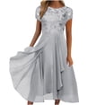 thumbnail image 1 of WTXUE Robe à Paillettes pour Femmes, Robe Longue Maxi à Encolure Ronde en Mousseline Patchwork à Imprimé à Paillettes pour Femmes, Robes Petites pour Femmes, Robe Blanche Femme, Blanc P, 1 of 6