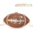 thumbnail image 1 of Sac à Main Football Bling Pochette Strass pour Femmes Sac à Main Ballon en Cristal Sac en Forme de Ballon de Rugby avec Chaîne d'Épaule, 1 of 7