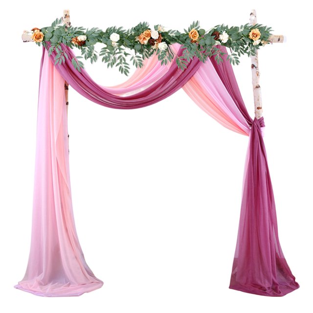 LCXmlly Roasting Pan Wedding Arch Drape Fabric Long 3 Panels Wide Sheer Wrinkle Free Soft Party Backdrop Drapery