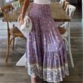 thumbnail image 4 of RKSTN Jupes pour Femmes Rétro Mode Confortable Quotidienne Jupe Taille Haute Imprimé Floral Jupe Trapèze Évasée Jupe Maxi, 4 of 6