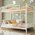 thumbnail image 1 of Bunk Bed Twin Over Twin with Ladder & Full Safety Guardrail, Heavy Duty Metal 400 LBS Weight Capacity, Space-Saving Design, Noise Free & No Box Spring Needed, Easy Assembly, 1 of 7