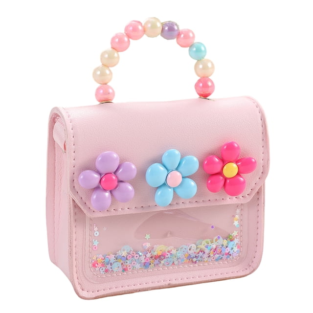 Maoww AssortedColor PU Bowknot Kids Shoulder Bag Stylish Kids Handbag For Daily Creative Cute Flowers type+1