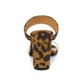 thumbnail image 2 of BLISSFUL STEP Women's Dual Clear Strap Chunky Heel Mules Slides Sandals Leopard 7, 2 of 7
