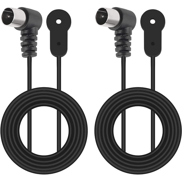 2pcs FM Antenna for Stereo Receiver Indoor, FM Radio Antenna 75 Ohm UNBAL F Type Male Coaxial Cable Wire Antenna for Most Table Top Home Stereo Receiver Radio Receiver Antenna