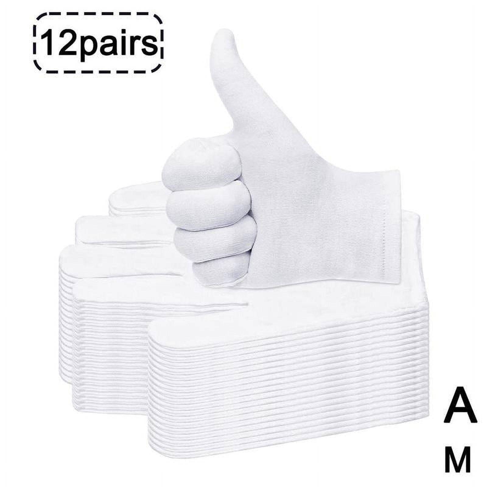 12pair Thin Cotton White Gardening Work Gloves Soft Gloves Hot Hand UK Z6T8