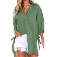 thumbnail image 2 of Birdeem T-Shirt Décontracté Mode Femme Col en V Manches Courtes Ample, 2 of 5