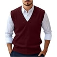 thumbnail image 1 of Styesk Mens Sweater Men's Wool Casual Solid Color-Neck Sleeveless Sweater Pullover, 1 of 7