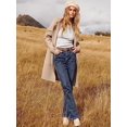 thumbnail image 4 of ANRABESS Women's Open Front Knit Cardigan Long Sleeve Lapel Casual Solid Classy Sweater Jacket, 4 of 7