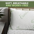 thumbnail image 2 of Canadian Linen Bamboo Viscose Waterproof Pillow Protector Zipper Closure Tree Design, 20"x30" Queen, 2 Pack, Soft Absorbent Breathable Cooling Fabirc, 2 of 8
