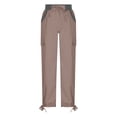thumbnail image 3 of Jsaierl Womens Casual Loose Cargo Pants Elastic Waist Drawstring Plus Size Pants Comfy Adjustable Leg Opening Straight Leg Pants with Pockets, 3 of 6