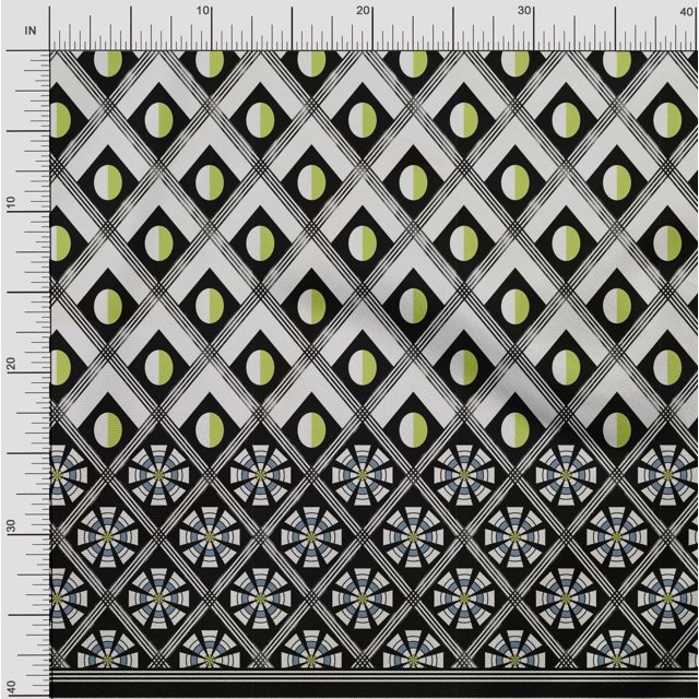 oneOone Silk Tabby Black Fabric Geometric Panel Sewing Craft Projects Fabric Prints By Yard 42 Inch Wide
