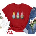 thumbnail image 2 of Hauts d'Été Grande Taille Femmes Décontracté Femmes Pâques Col Rond T-shirt Imprimé Nain Haut Manche Courte Blouse Ample Décontractée Col en V T-shirt Femmes en Liquidation, 2 of 4