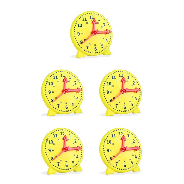 ZLight Educational Clock Learning Time Cognition Kindergarten Teaching Intelligence Development Activities Toys Birthday Yellow 5Set