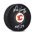 thumbnail image 1 of Mike Vernon Rondelle de Hockey des Flames de Calgary Autographiée avec Note HOF, 1 of 2