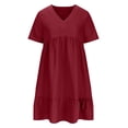 thumbnail image 4 of Yuyuzo Tenue de Robe Formelle pour Femmes Élégante à Manches Courtes Robe de Plage Robe Cocktail à Volants Soirée Bal Robe Courte, 4 of 7