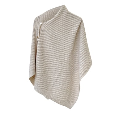 Women Casual Solid Functional Knitted Shawl Cape Warm Scarf