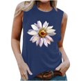 thumbnail image 2 of EGNMCR Camisoles pour Femmes T-Shirt d'Été Décontracté à Imprimé à Col Rond Ample Sans Manches pour Femme, 2 of 5
