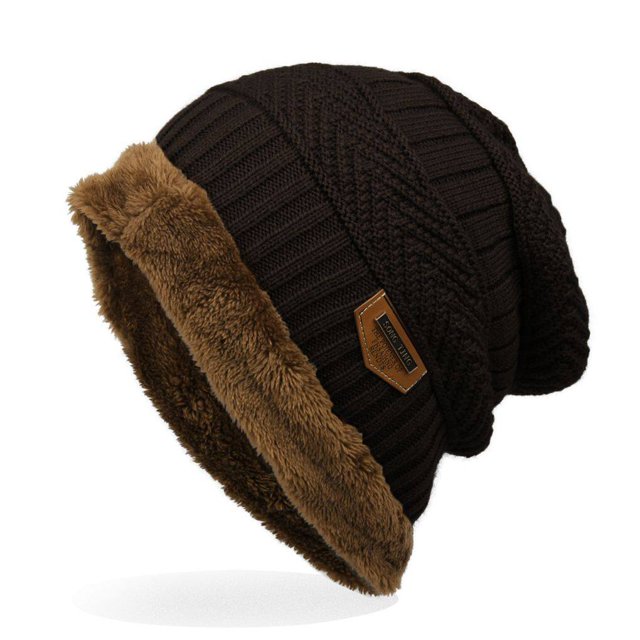 Foreign Trade Labeling Knitted Cap Skin-friendly Men Soft And Velvet Wool Cap Winter Outdoor Ski Cap