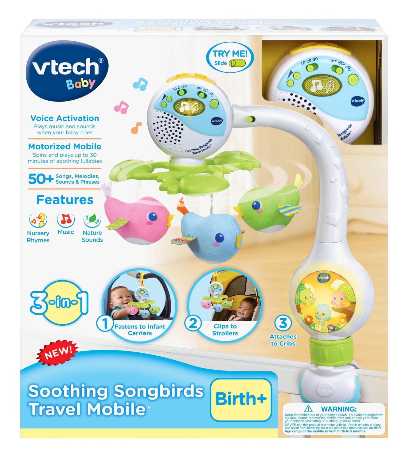 VTech Mobile tourni Cui-Cui - Mobile musical lumineux pour bébé - Version anglaise
