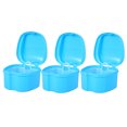 thumbnail image 1 of 3 Pack Denture Bath Box Case Dental False Teeth Storage Box Cleaning Container Rinsing Basket, 1 of 8