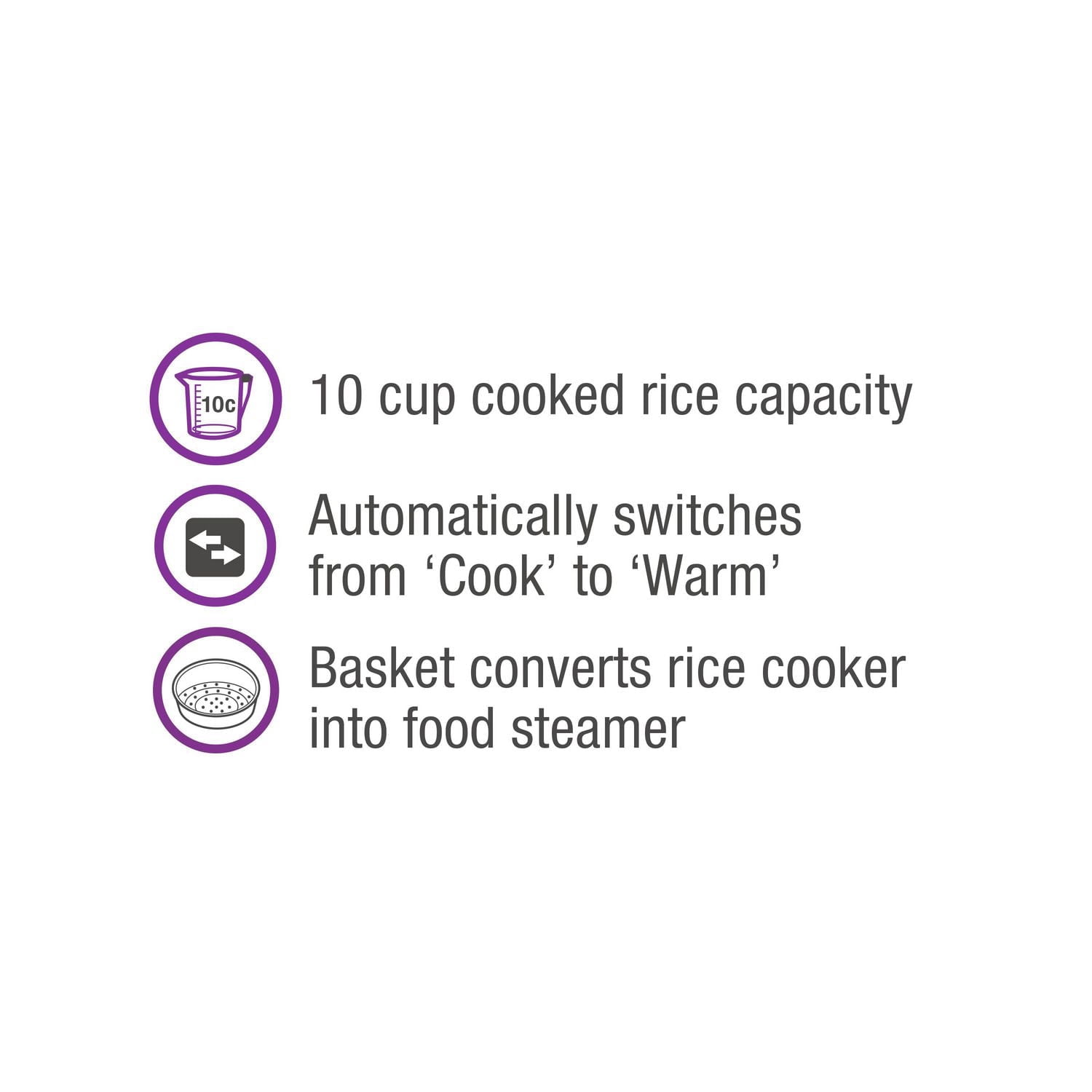 Salton Automatic Rice Cooker & Steamer 10 Cup RC2096