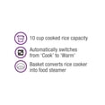 thumbnail image 2 of Salton Automatic Rice Cooker & Steamer 10 Cup RC2096, 2 of 6