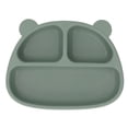 thumbnail image 2 of Suction Plate, Silicone Toddler Bear Shaped Baby Plate with Suction 3 Partition Design High Temperature Resistance Baby Plates for Dining Room, Kindergarten, 2 of 7