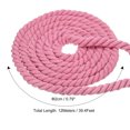 thumbnail image 2 of Unique Bargains 39 Feet Tug of War Rope for Adults Teen 3-Strand Natural Twisted Cotton Rope with Flag Pink, 2 of 7