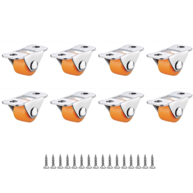 Maytalsory Mini Roulettes Rigides Profil de Chariot Supérieur en Caoutchouc Souple Conviennent aux Roulettes Ensemble de 4 pour Petites Roues de 0,5 Pouce Plaque Supérieure en Acier