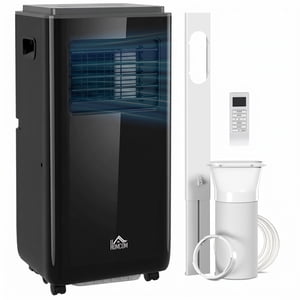 HOMCOM 10,000 BTU Portable Air Conditioner for 440 sqft room, Timer, Black