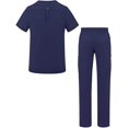 thumbnail image 2 of Adar Addition Go-Everyday Scrub Set for Men - Stylish Scrub Top & Cargo Scrub Pants - A9800 - Navy - M, 2 of 7