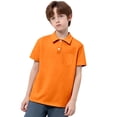 thumbnail image 3 of Sunnyoo Polo à Poche pour Grands Garçons, T-Shirt à Manches Courtes Uni, Orange, 3 of 3