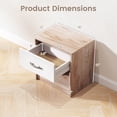 thumbnail image 3 of Gymax 2 PCS Nightstand w/ Drawer Side Table w/ Slide-out Drawer Open Storage Shelf Oak & White, 3 of 10