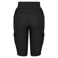 thumbnail image 4 of Pantalon Cargo Ample Décontracté pour Femmes, Uni, à Cordon de Serrage, Jambe Grand, Court, 4 of 5