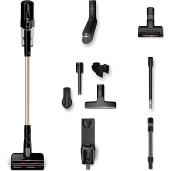 Miele Duoflex Total Care Vacuum Cleaner, Cordless and Bagless Multi-Use, Multi-Floor Flexible Stick Vacuum with 4 Attachable Brushes and Accessories, in Obsidian Black/Rose Gold - 41QLL036USA