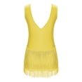 thumbnail image 4 of Doomiva Combinaison de Danse Gymnastique avec Franges et Strass pour Filles Jaune 14, 4 of 7